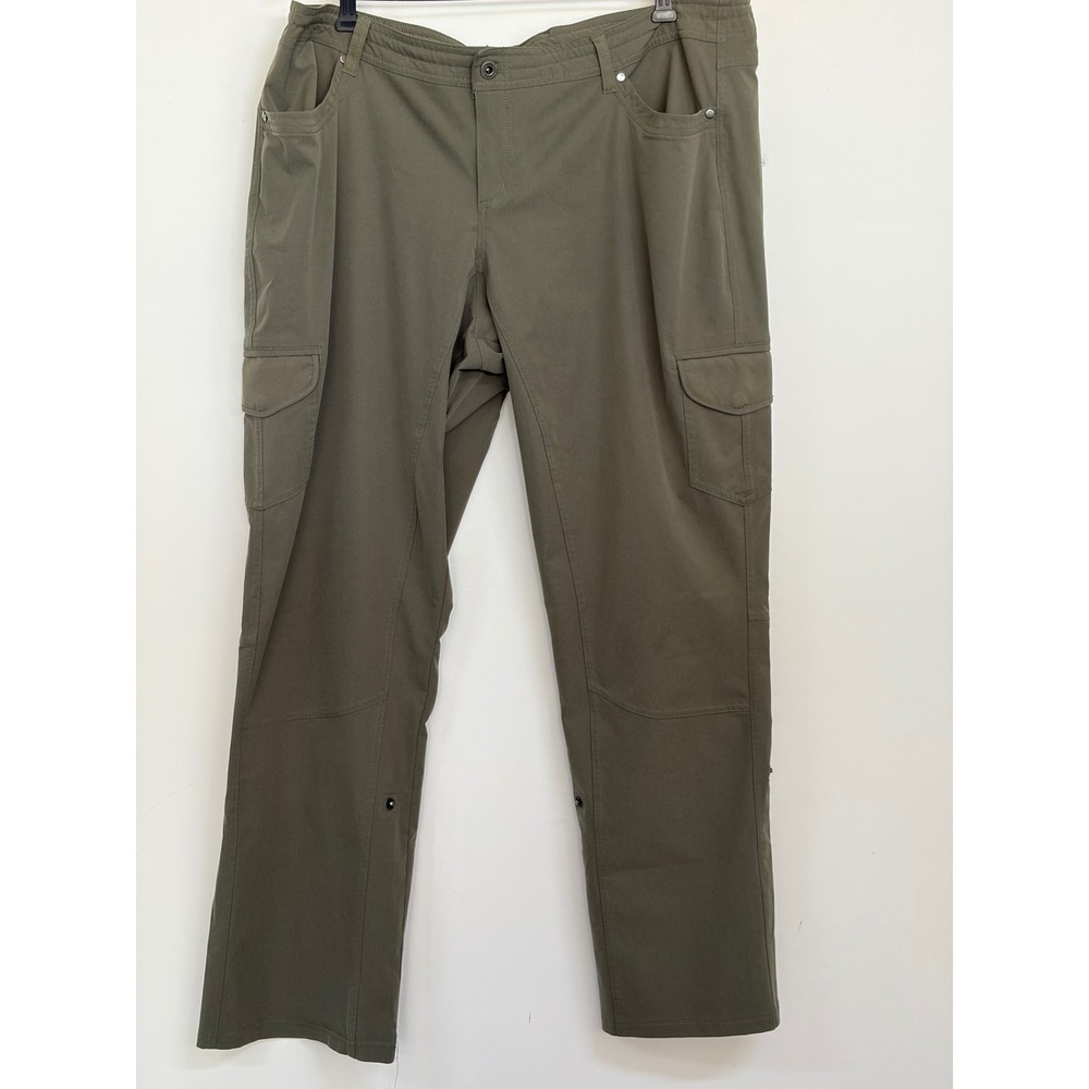Kuhl Womens 20W Regular Olive Cargo Hiking Pants Convertible Roll Up Outdoor